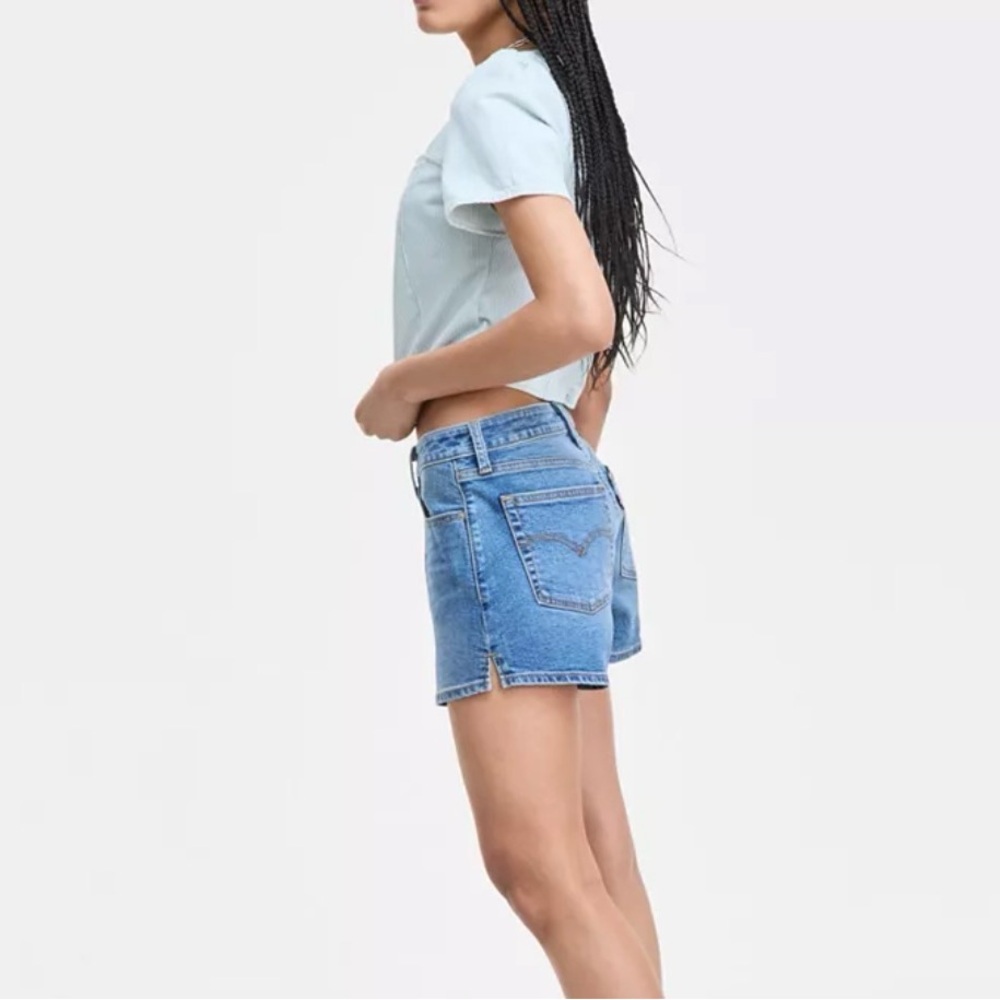 Levi’s LEVIS Women's Mid-Rise A-Line Denim Blue Jean Shorts 26